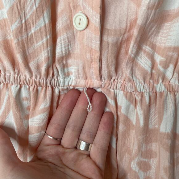 Vintage 70s Pink Tabby of California Abstract Botanical Print Shirtdress Sz 10 - Picture 7 of 13